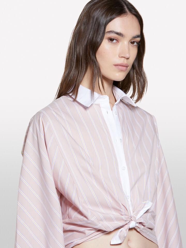 Camicia a righe rosa con contrasto - camicie da donna - Rosa | Sisley image number 5